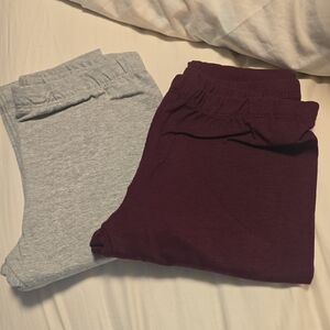 The Children's Place Gray and Burgundy Girls' Jersey Leggings - 2 Pack